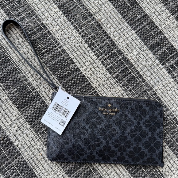 Kate Spade Floral Black Wristlet